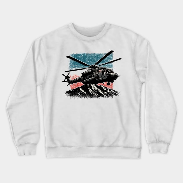 Helicopter Crewneck Sweatshirt by Vehicles-Art